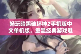 畅玩暗黑破坏神2手机版中文单机版，重温经典游戏魅力
