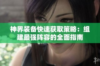 神界装备快速获取策略：组建最强阵容的全面指南