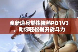 全新道具燃烧催熟PO1V3，助你轻松提升战斗力