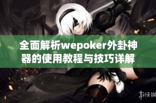 全面解析wepoker外卦神器的使用教程与技巧详解