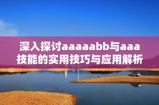 深入探讨aaaaabb与aaa技能的实用技巧与应用解析