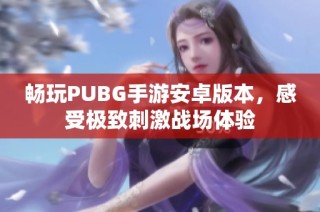 畅玩PUBG手游安卓版本，感受极致刺激战场体验