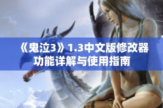 《鬼泣3》1.3中文版修改器功能详解与使用指南