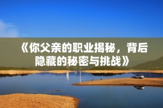 《你父亲的职业揭秘，背后隐藏的秘密与挑战》