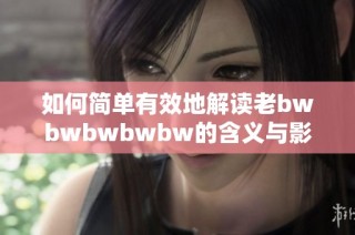 如何简单有效地解读老bwbwbwbwbw的含义与影响