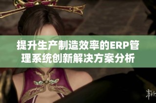 提升生产制造效率的ERP管理系统创新解决方案分析