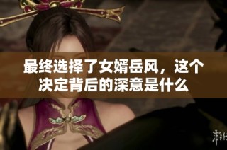 最终选择了女婿岳风，这个决定背后的深意是什么