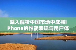 深入解析中国市场中成熟iPhone的性能表现与用户体验