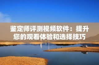 鉴定师评测视频软件：提升您的观看体验和选择技巧