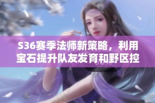 S36赛季法师新策略，利用宝石提升队友发育和野区控制技巧