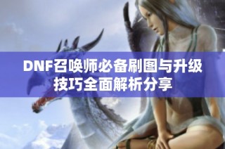 DNF召唤师必备刷图与升级技巧全面解析分享