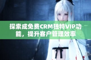 探索成免费CRM独特VIP功能，提升客户管理效率