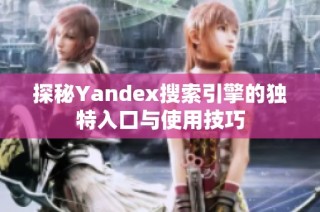 探秘Yandex搜索引擎的独特入口与使用技巧