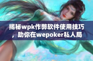 揭秘wpk作弊软件使用技巧，助你在wepoker私人局中轻松取胜