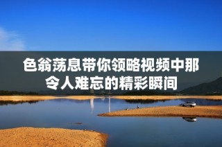 色翁荡息带你领略视频中那令人难忘的精彩瞬间