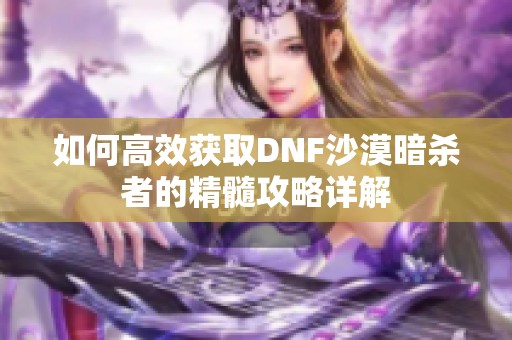 如何高效获取DNF沙漠暗杀者的精髓攻略详解