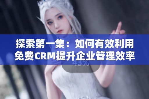 探索第一集：如何有效利用免费CRM提升企业管理效率