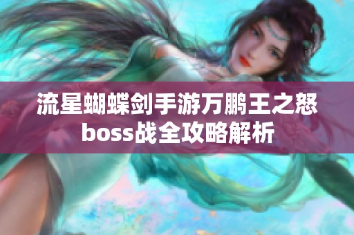 流星蝴蝶剑手游万鹏王之怒boss战全攻略解析