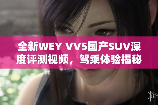 全新WEY VV5国产SUV深度评测视频，驾乘体验揭秘