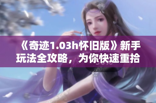 《奇迹1.03h怀旧版》新手玩法全攻略，为你快速重拾经典乐趣