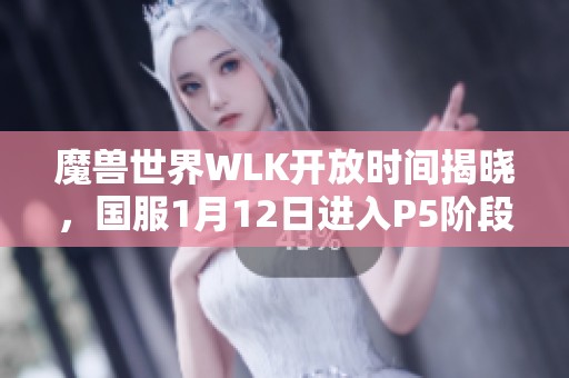 魔兽世界WLK开放时间揭晓，国服1月12日进入P5阶段