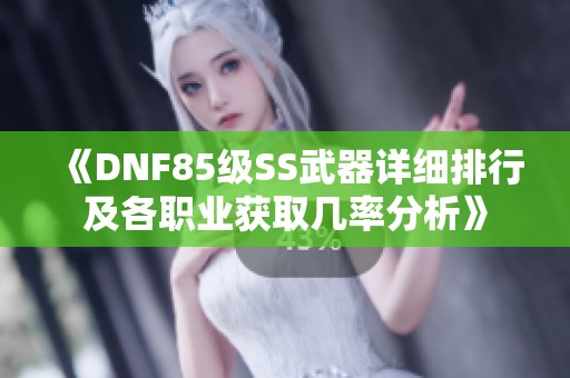 《DNF85级SS武器详细排行及各职业获取几率分析》