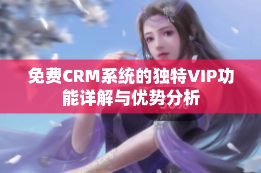 免费CRM系统的独特VIP功能详解与优势分析