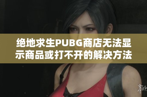 绝地求生PUBG商店无法显示商品或打不开的解决方法揭秘