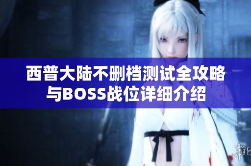 西普大陆不删档测试全攻略与BOSS战位详细介绍