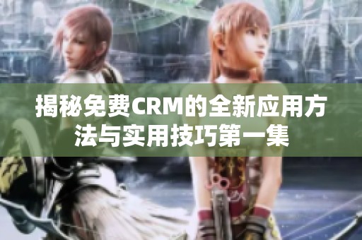 揭秘免费CRM的全新应用方法与实用技巧第一集