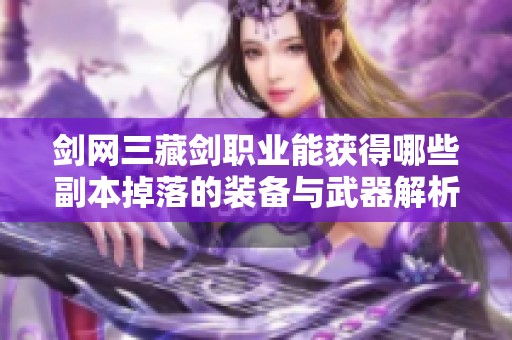 剑网三藏剑职业能获得哪些副本掉落的装备与武器解析