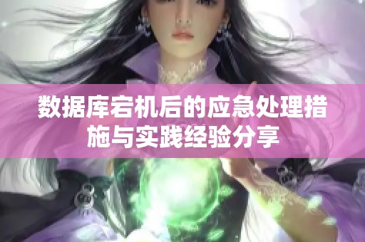 数据库宕机后的应急处理措施与实践经验分享