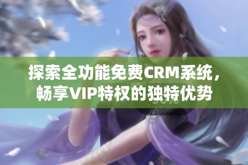 探索全功能免费CRM系统，畅享VIP特权的独特优势