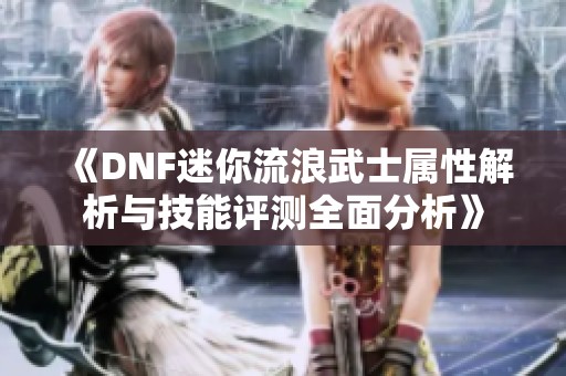 《DNF迷你流浪武士属性解析与技能评测全面分析》