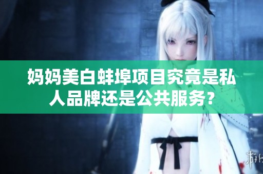 妈妈美白蚌埠项目究竟是私人品牌还是公共服务？